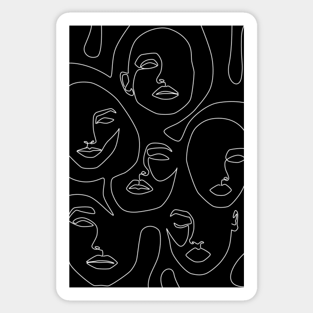 Faces in Dark Sticker by Explicit Design